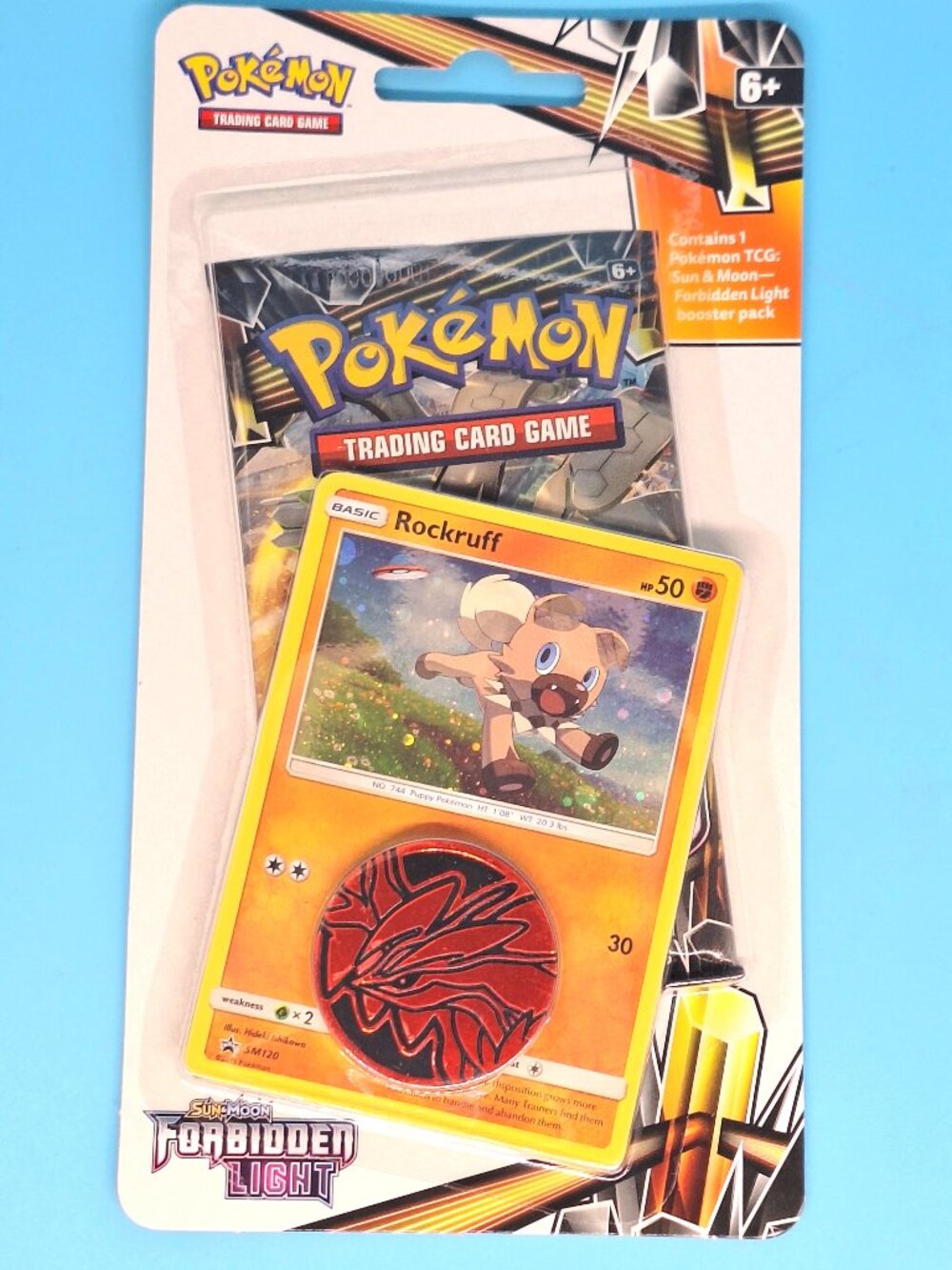 Pokemon Sun & Moon Forbidden Light Blister Booster Pack with Rockruff Promo Card